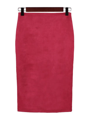 VILZSTUDIOS High Waist Suede Pencil Skirt