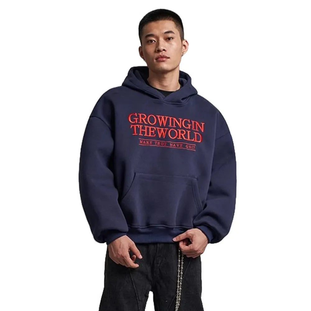 VILZSTUDIOS Stylish Embroidered Front Pocket Hoodies