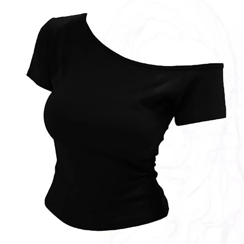 VILZSTUDIOS Slim Fit Off-Shoulder T-Shirt