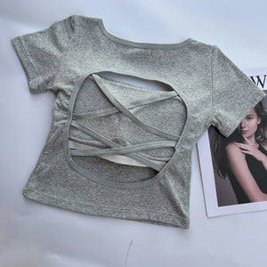 VILZSTUDIOS Square Neckline Short Sleeve T-Shirt