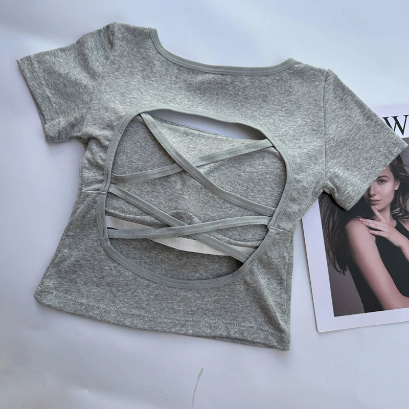 VILZSTUDIOS Square Neckline Short Sleeve T-Shirt