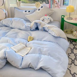 VILZSTUDIOS Soft Plaid Duvet Cover Bedding Set