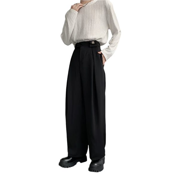 Dark Academia – Schwarze Hose mit weitem Bein