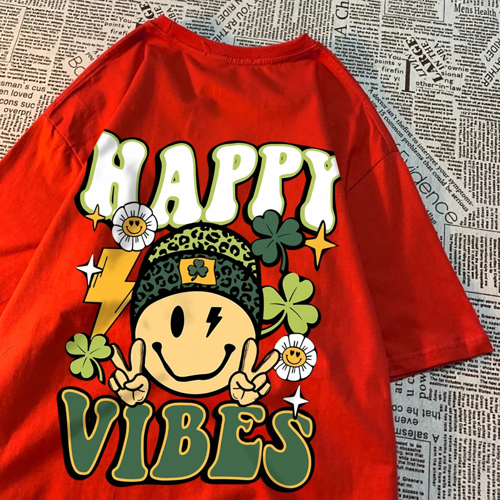 VILZSTUDIOS Happy Vibes Round Neck T-Shirt