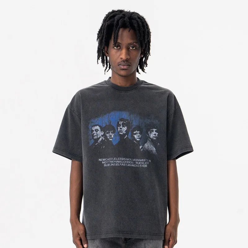 VILZSTUDIOS Loose Dark Wall Of Faces T-Shirt