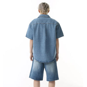 VILZSTUDIOS Denim Loose Two Pieces Set