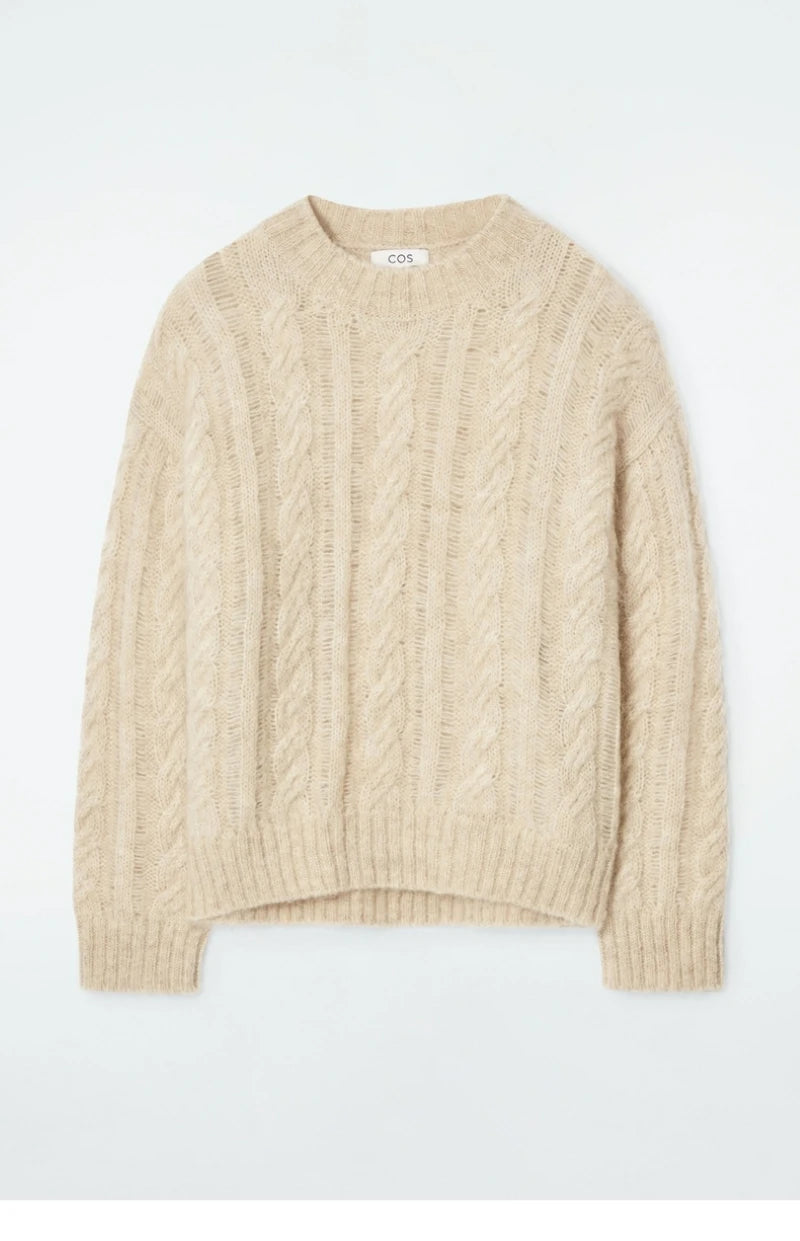 VILZSTUDIOS Champagne Classic Twist Knit Sweater