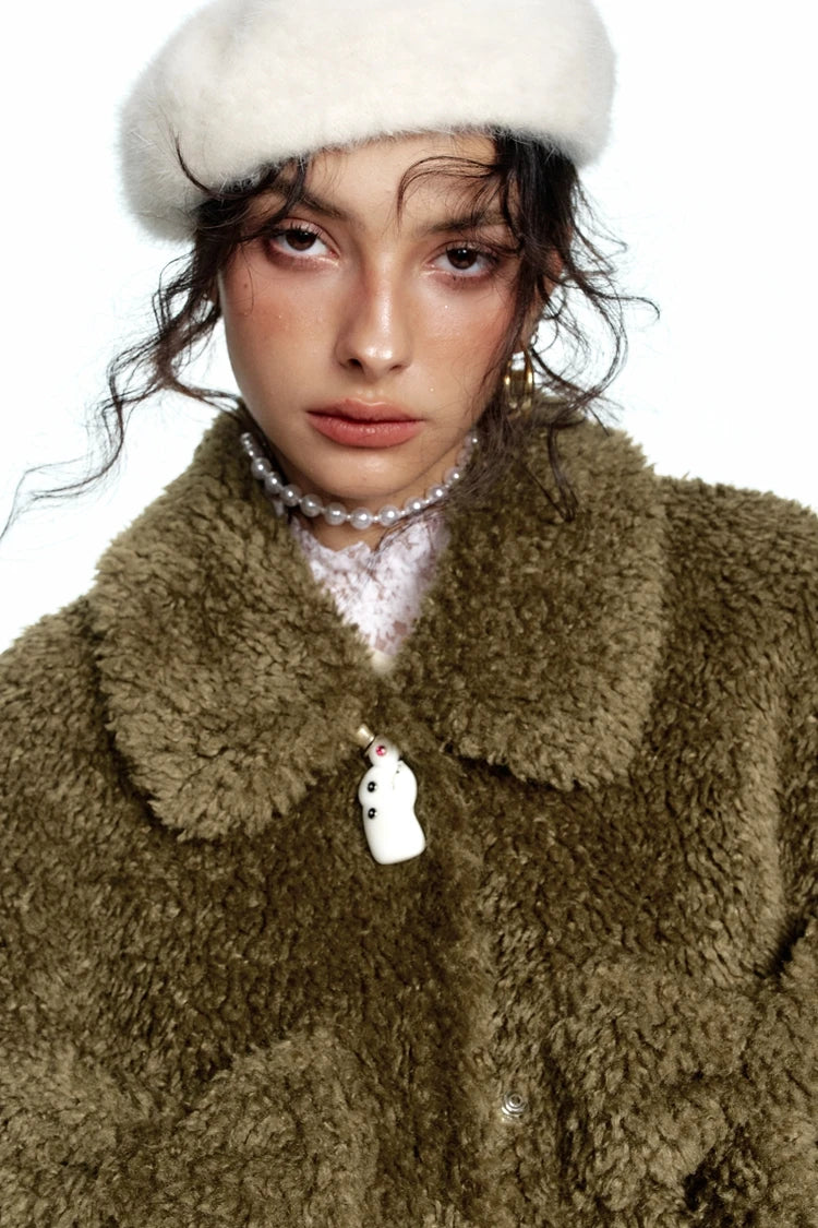VILZSTUDIOS Y2K Olive Bowknot Pockets Jacket