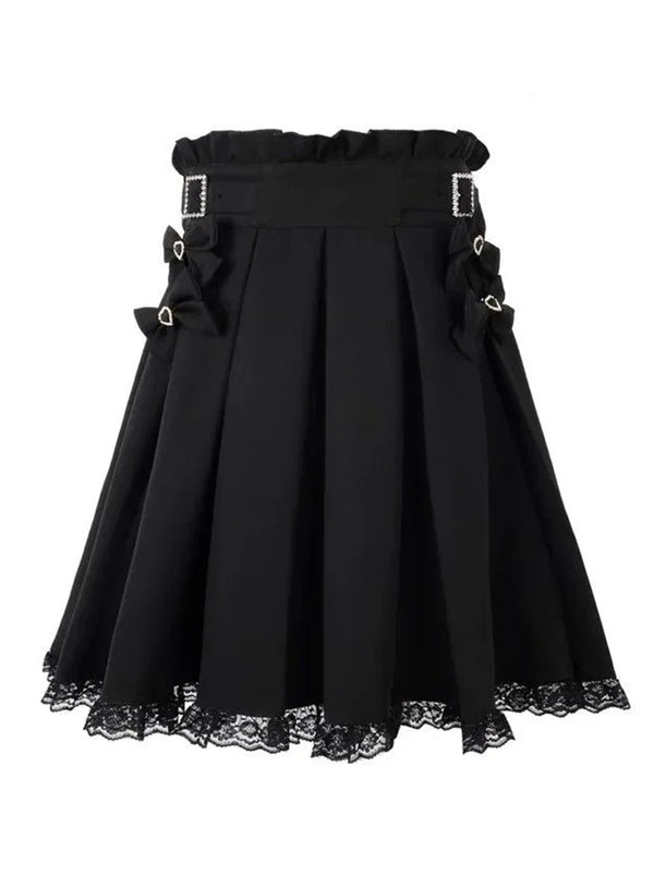 Spicy Lace Splicing Pleated High Street