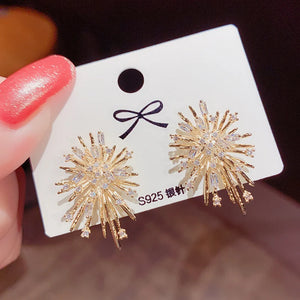 VILZSTUDIOS Firework Flowers Metal Copper Zircon Earrings
