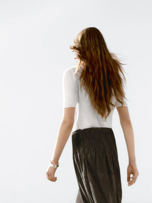 VILZSTUDIOS White Knitted Polo T-Shirt