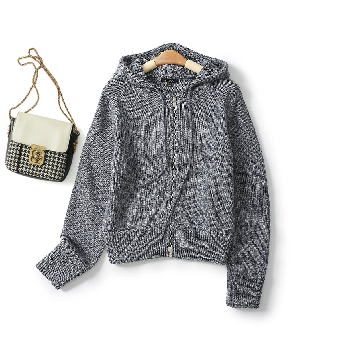 VILZSTUDIOS Woolen Knitted Grey Hoodie