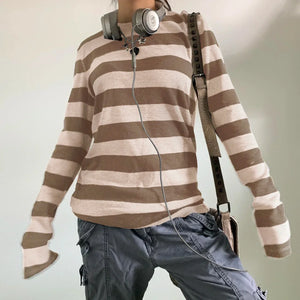 VILZSTUDIOS Y2K Striped Long Sleeve T-Shirt