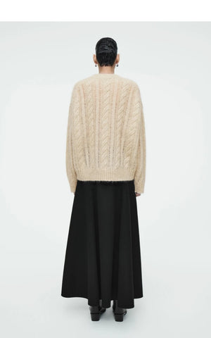 VILZSTUDIOS Champagne Classic Twist Knit Sweater