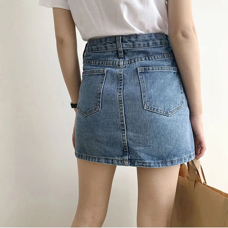 VILZSTUDIOS Retro Slim Mini Denim Skirt