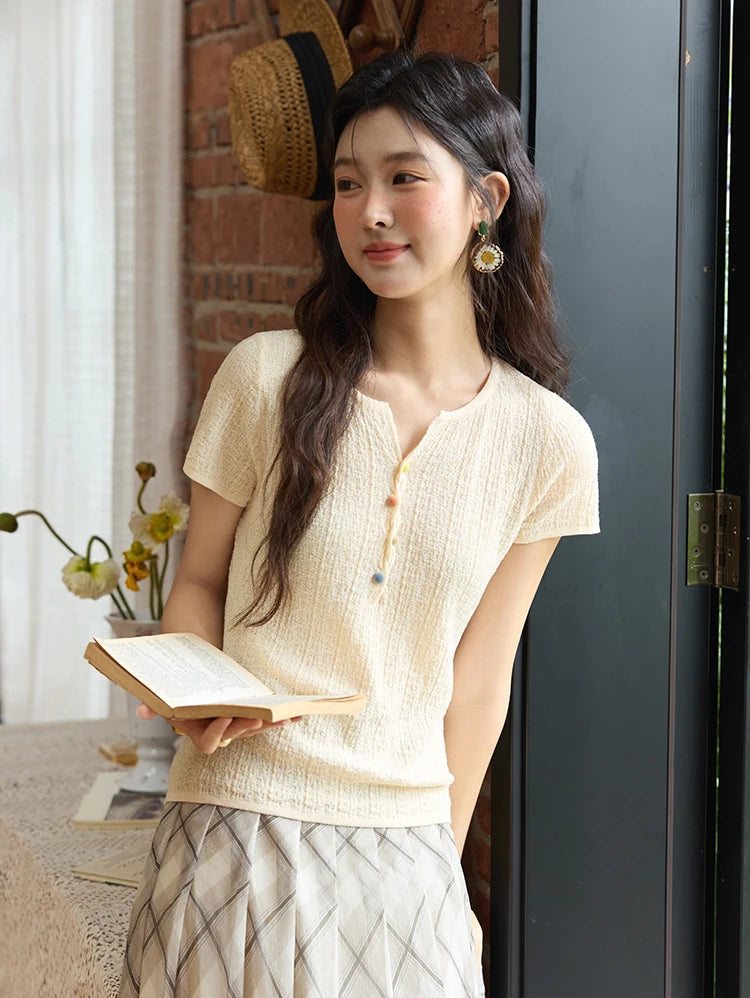 VILZSTUDIOS Short Sleeved Knitted T-Shirt