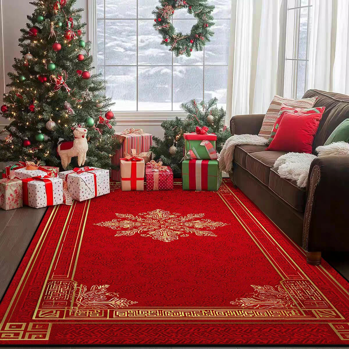 VILZSTUDIOS Luxurious Festive Red Rugs