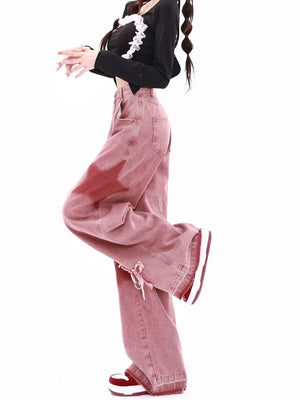 VILZSTUDIOS Vintage Star Patch Loose Wide Jeans