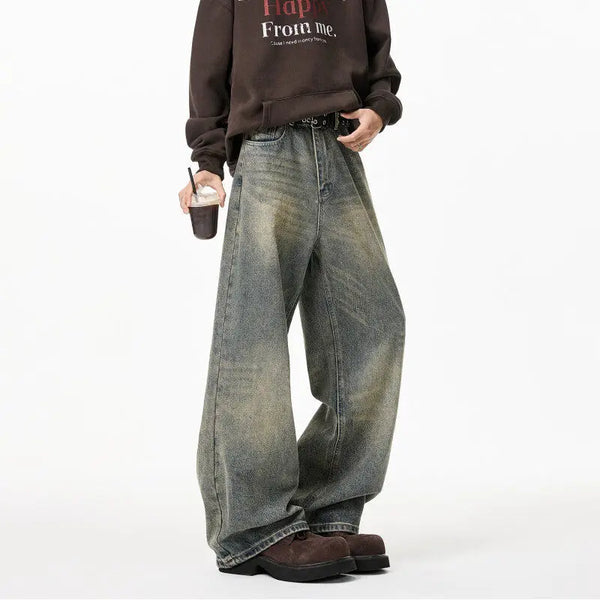 Vintage Distressed Jeans mit weitem Bein