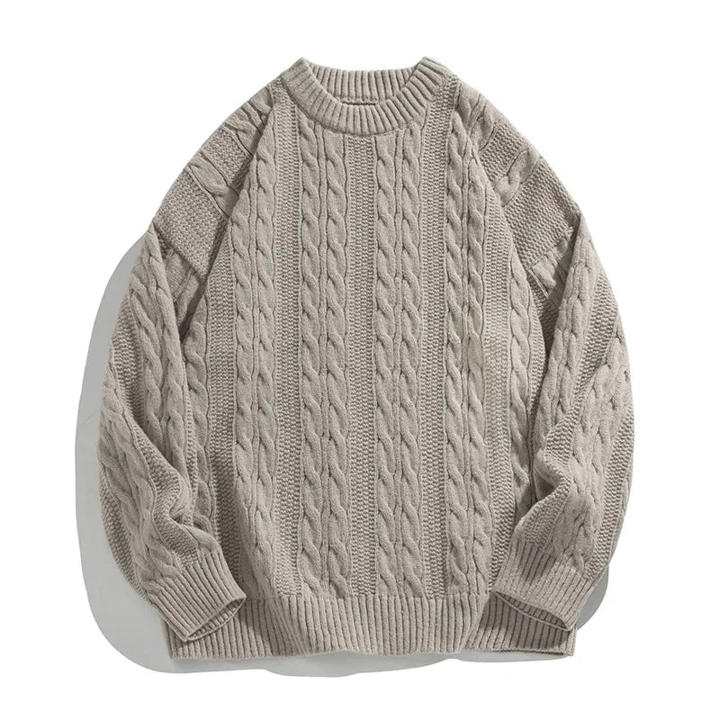 VILZSTUDIOS Classic Grey O-Neck Knitted Sweater
