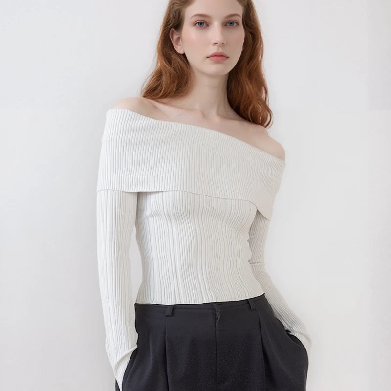 VILZSTUDIOS Elegant Off Shoulder Sweater