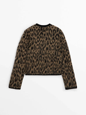 VILZSTUDIOS Vintage Leopard Print Cardigan