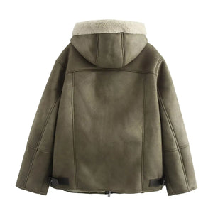 VILZSTUDIOS Plush Padded Hooded Jacket