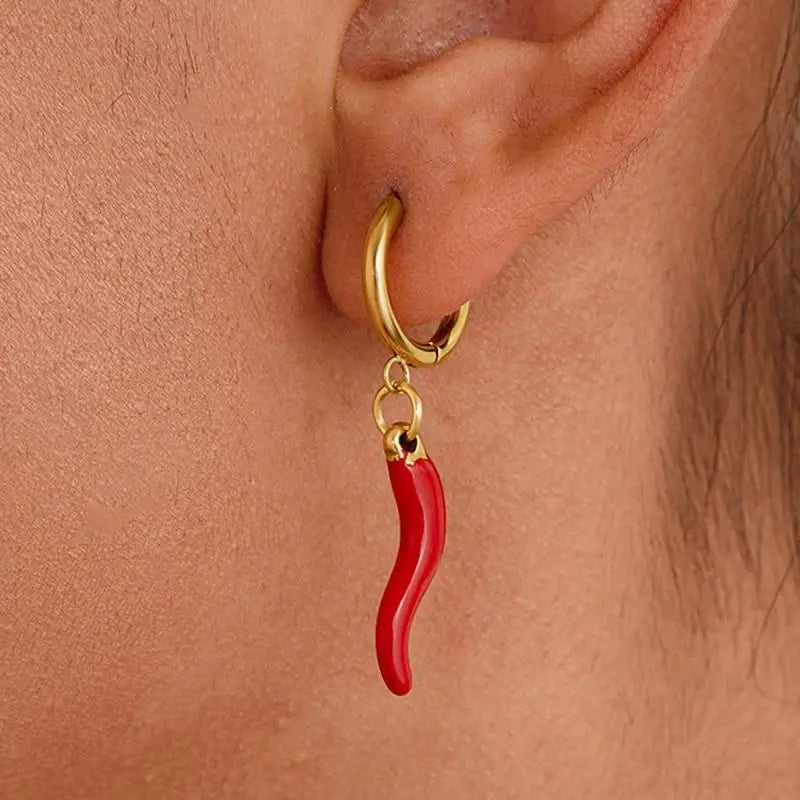 VILZSTUDIOS Women Red Chili Pepper Drop Earring