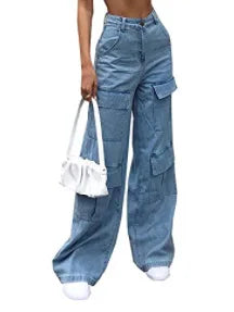 VILZSTUDIOS Wide Leg Cargo Denim Jeans
