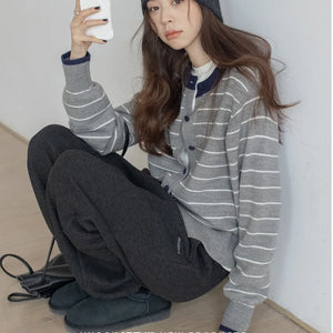 VILZSTUDIOS Everyday Striped Knitted Cardigan