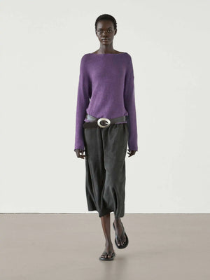 VILZSTUDIOS Purple Casual Round Neck Sweater