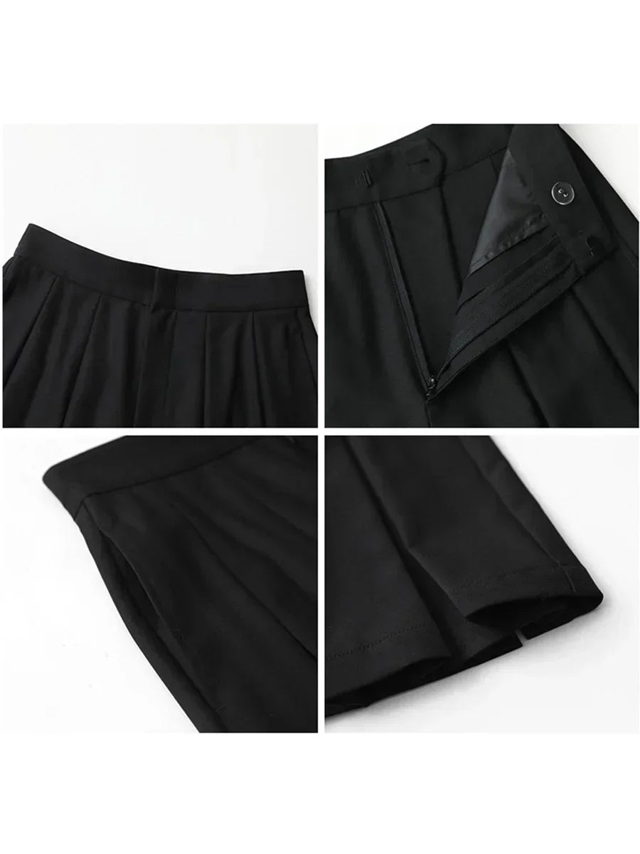 VILZSTUDIOS Stylish Pleated High Waist Shorts