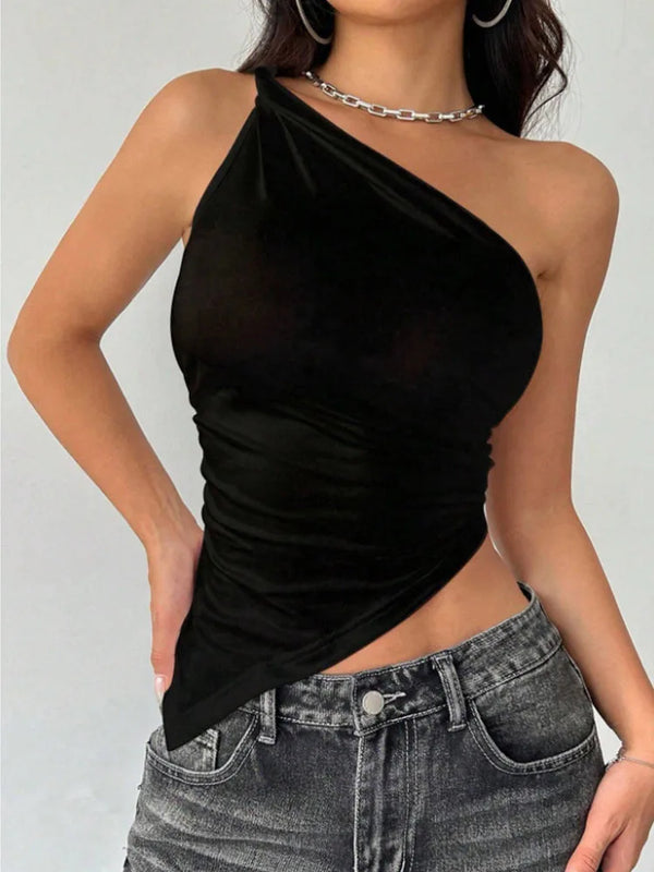 Stylish Asymmetrical Slim Fit Crop Top