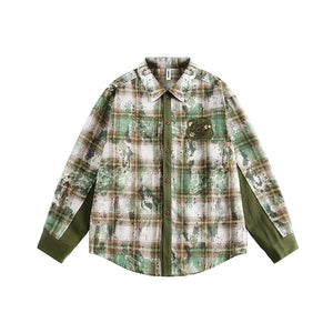 VILZSTUDIOS Oversize Vintage Plaid Shirt