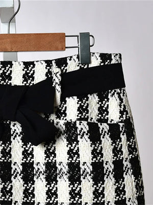 VILZSTUDIOS High Waist Plaid Mini Skirt
