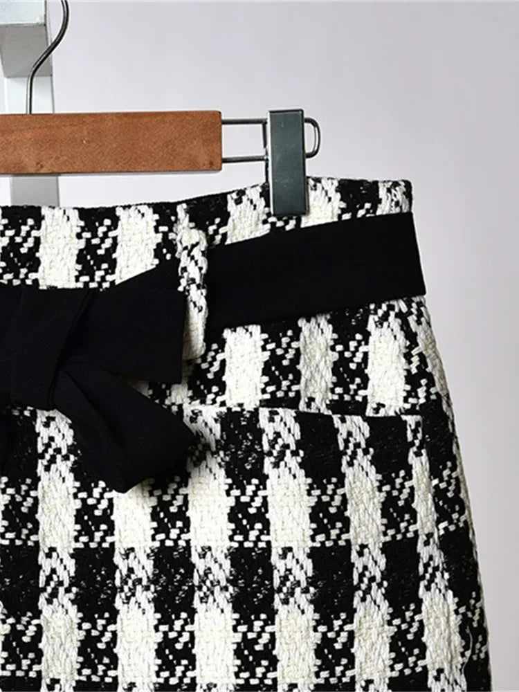 VILZSTUDIOS High Waist Plaid Mini Skirt
