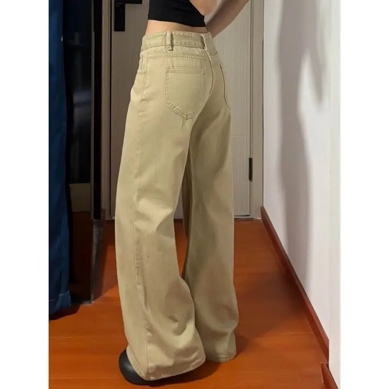 VILZSTUDIOS Vintage Flared Khaki Denim Jeans