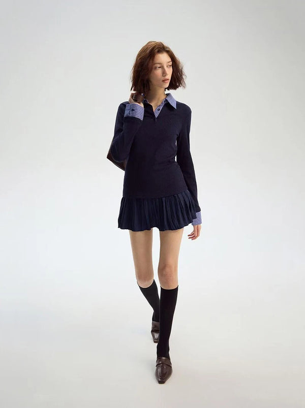 Chic Plaid Patchwork Sweater