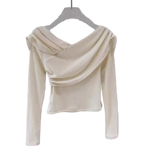 VILZSTUDIOS Chic One Shoulder Long Sleeve Top