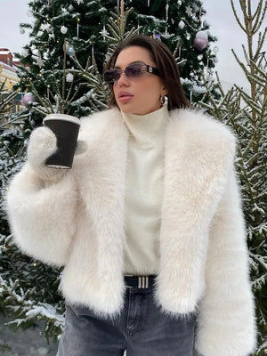 VILZSTUDIOS Luxury Retro Faux Fur Jacket