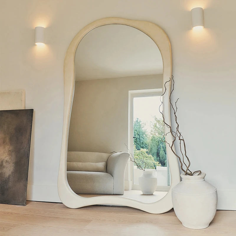 VILZSTUDIOS online celebrity Clothing store Cream Style Dressing Mirror High Definition Hall Bedroom Against The wall Floor-Standing Mirror