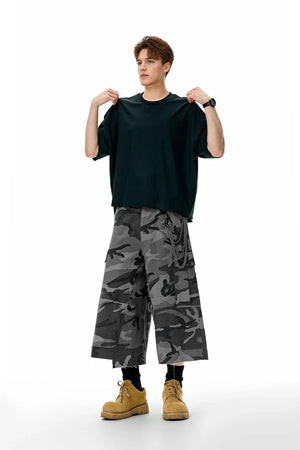 VILZSTUDIOS Trendy Plaid Camo Cargo Jorts