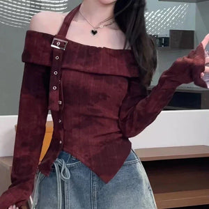 VILZSTUDIOS Sexy Off-Shoulder Tie Dye Top