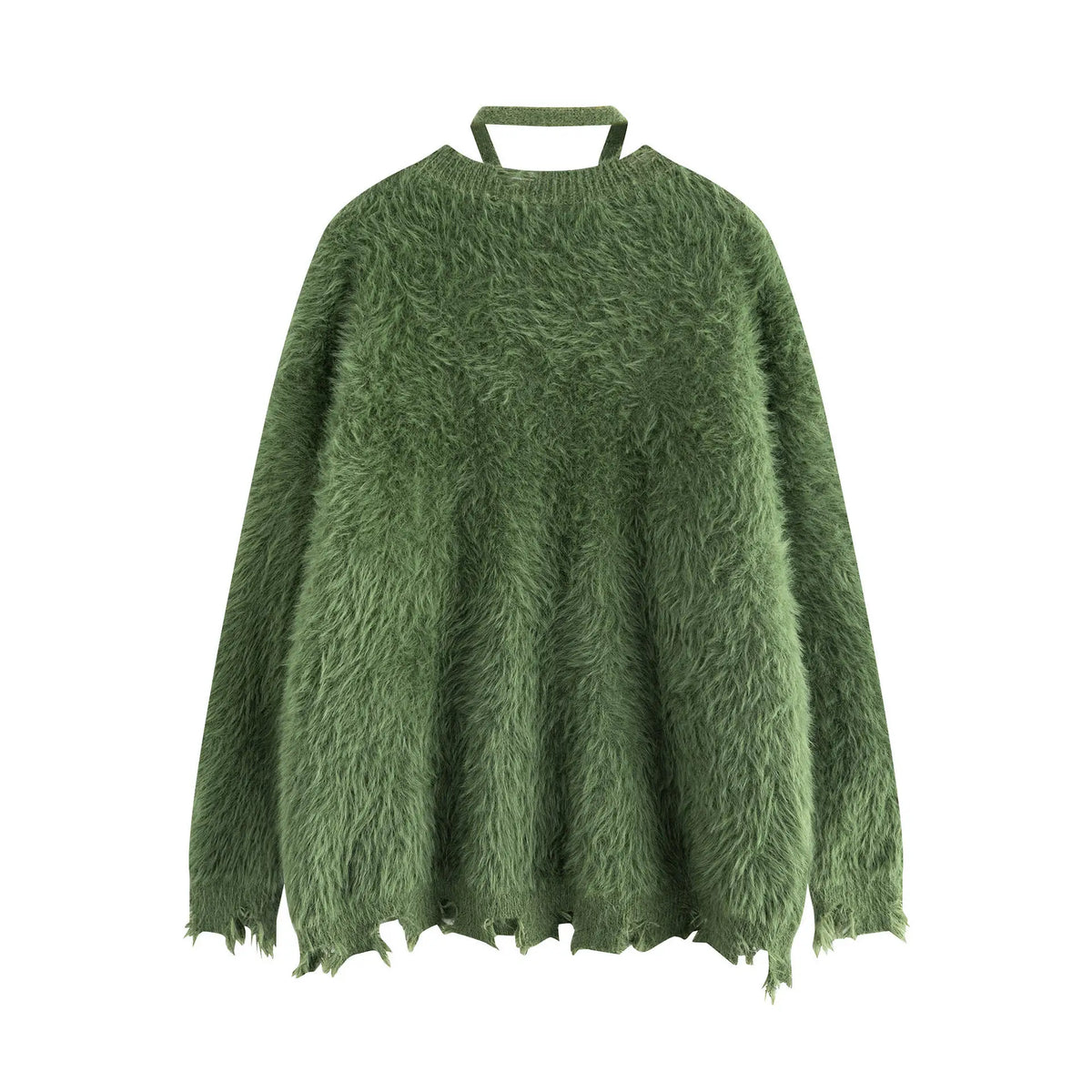 VILZSTUDIOS Graphic Butterfly Fuzzy Oversized Sweater