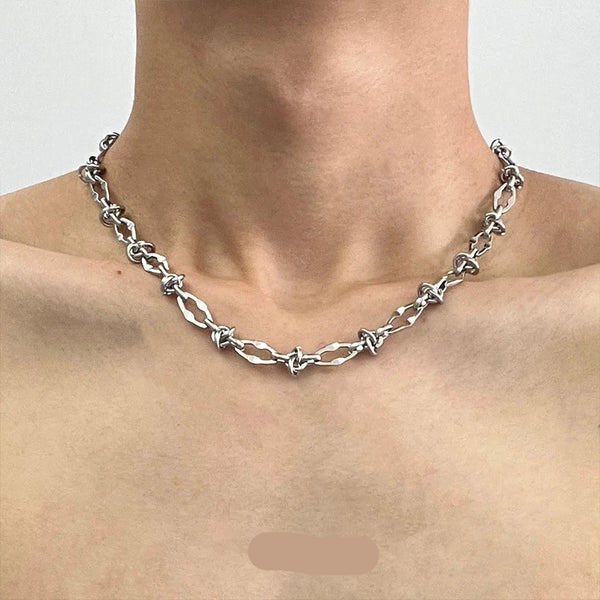 Men Geometric Titanium Steel Hip Hop Necklace