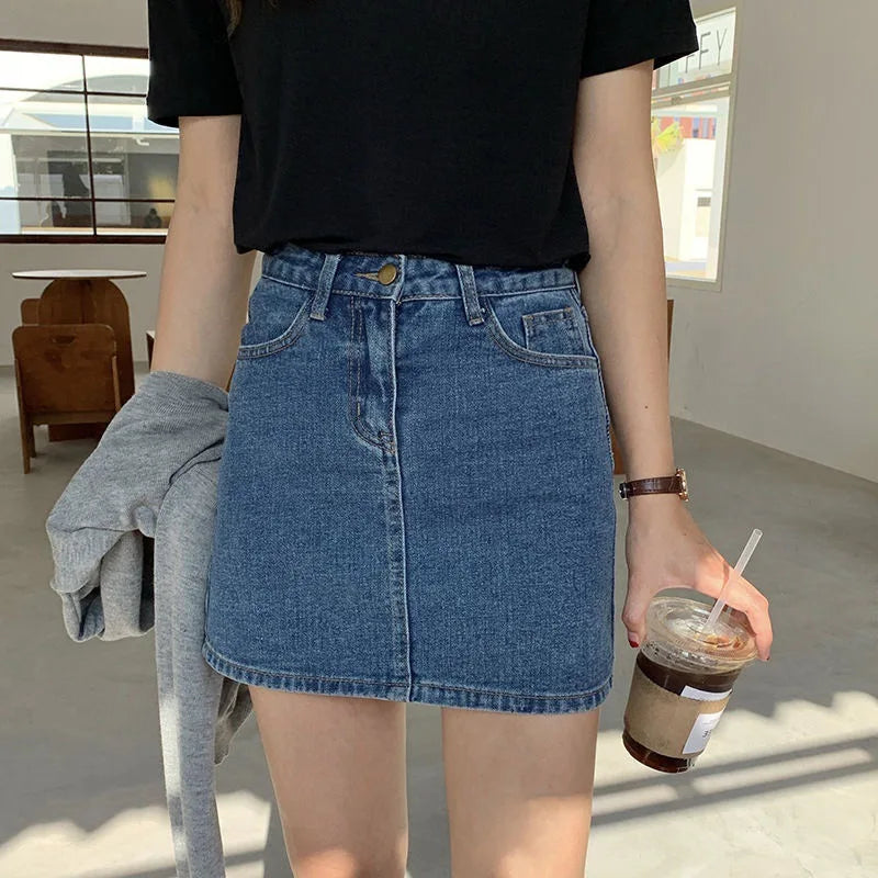 VILZSTUDIOS Retro Slim Mini Denim Skirt