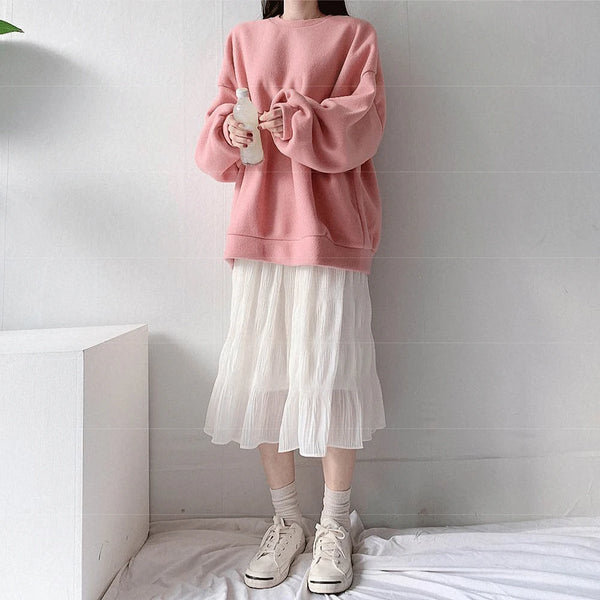 Gentle Pleated Chiffon Fairy Skirt A-Line.