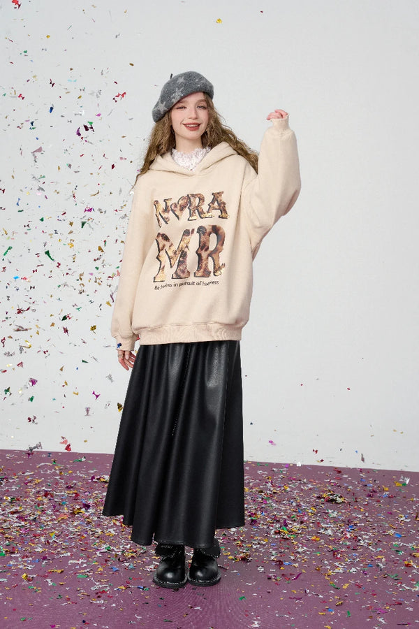 Y2K Retro Casual Leopard Print Hoodie