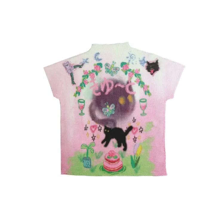 VILZSTUDIOS Graffiti Cat Pink Graphic T-Shirt