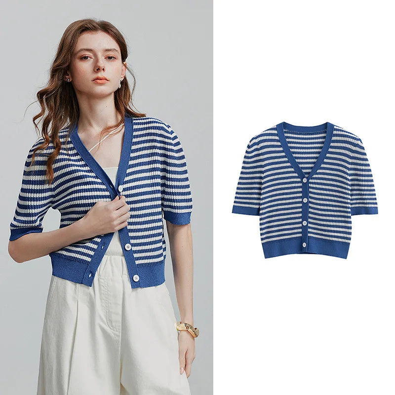 VILZSTUDIOS Stylish Knit Summer Cardigan